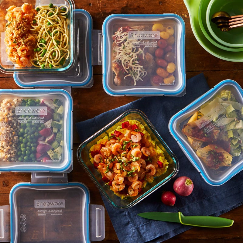 Snapware Glass Total Solutions (12-Pack) Food Storage Containers Set, (1, 2 & 4 Cup), Airtight & Leakproof Plastic Locking BPA-Free Lids, Freezer Dishwasher Microwave Safe - Image 3
