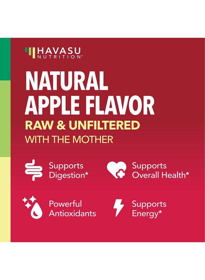 Havasu Nutrition - Organic Apple Cider Vinegar Gummies - ACV Gummies to Support Digestive Health and Gut Flora for Digestion - Natural Apple Flavor - 60 Organic, Vegan, and Non-GMO Apple Cider Vinegar Gummies - Image 1