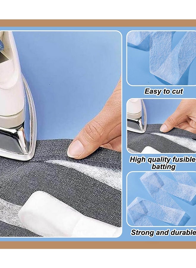 3 Rolls White Double Sticky Iron On Fabric Tape Iron On Fabric Tape Heavy Duty Fusible Adhesive Hemming Strip to Repair Curtains Clothes Pants Pillow Case DIY Clothing Art Sewing No Sewing,0.78 inch 70 Yard - Image 4