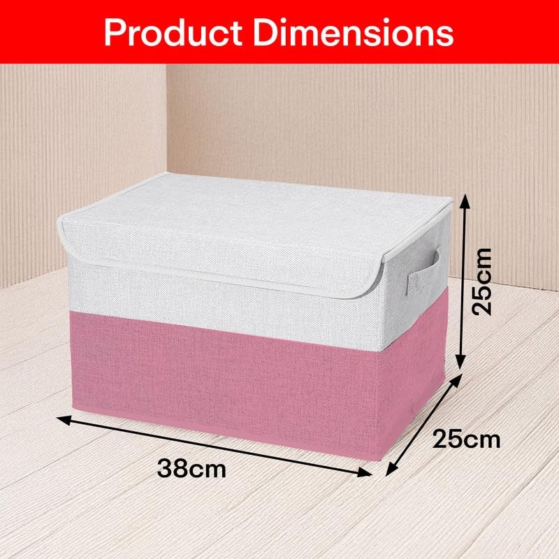 PRIME PICK Line Cloth Storage Box Pink Large Capacity Foldable Storage Organizer for Clothes Bedding Toys and Seasonal Items Durable Dustproof Waterproof Pack of 3 Pink - Image 2