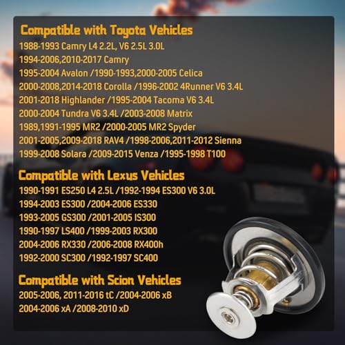 YIUIY Engine Thermostat Replaces 90916-03129 90916-A3003 Compatible with Toyota Tacoma Tundra Camry 4Runner RAV4 Corolla Avalon Highlander | Lexus ES300 ES330 GS300 IS300 LS400 RX300 RX330 | Scion tC - Image 3