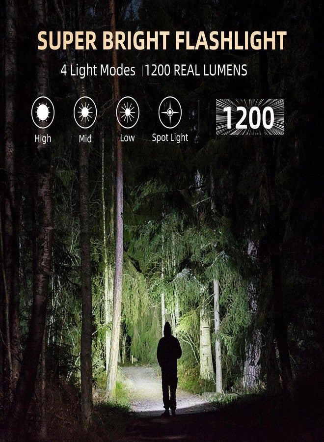 ROYTOA Pocket Flashlight Rechargeable Work Light EDC Slim Flat Flashlight 1200 Lumens with Magnetic Base&Back, Proximity Sensor, Clip for Pocket, IPX7, Dual Light Source, USB-C Port - Image 2