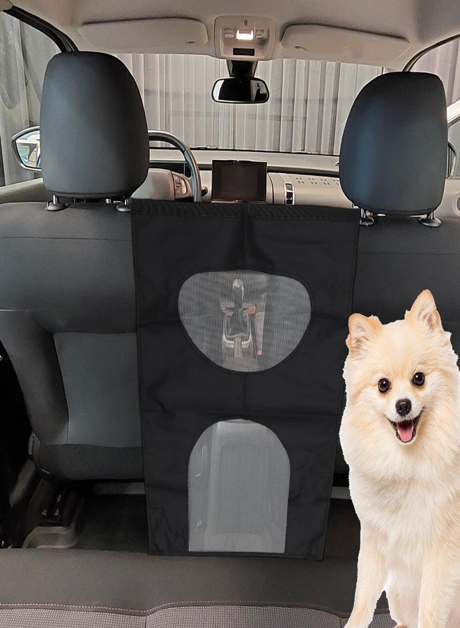 GLIDESMOOTH Dog Car Net Barrier, with Adjustable Rope and Hook, Pet Barrier Backseat Dog Car Net, for SUV Pickup, Dog Car Net Barrier, Black, 25.59"x17.72" - Image 1