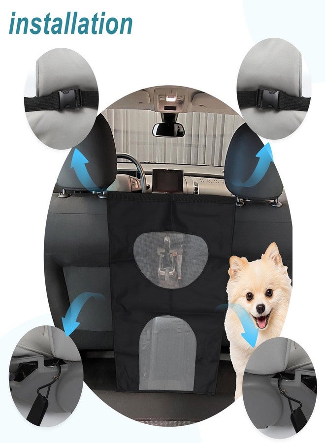 GLIDESMOOTH Dog Car Net Barrier, with Adjustable Rope and Hook, Pet Barrier Backseat Dog Car Net, for SUV Pickup, Dog Car Net Barrier, Black, 25.59"x17.72" - Image 4