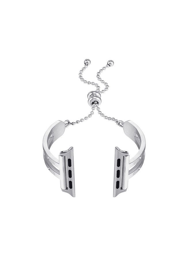 NIBEMINENT Stainless Steel Digital Watch Band For Apple 3/2/1 Generation 38Mm Universal Bracelet Strap Silver - Image 2