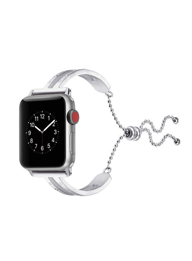 NIBEMINENT Stainless Steel Digital Watch Band For Apple 3/2/1 Generation 38Mm Universal Bracelet Strap Silver - Image 4