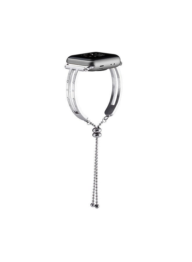 NIBEMINENT Stainless Steel Digital Watch Band For Apple 3/2/1 Generation 38Mm Universal Bracelet Strap Silver - Image 3