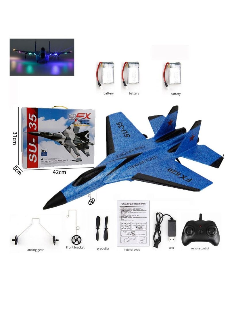 AROAQ RC Remote Radio Control Drones Airplanes Blue three Battery Toy Kids Gift  - Image 1