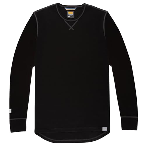 MERIWOOL Mens Base Layer 100% Merino Wool Heavyweight 400g Thermal Shirt for Men Black - Image 3