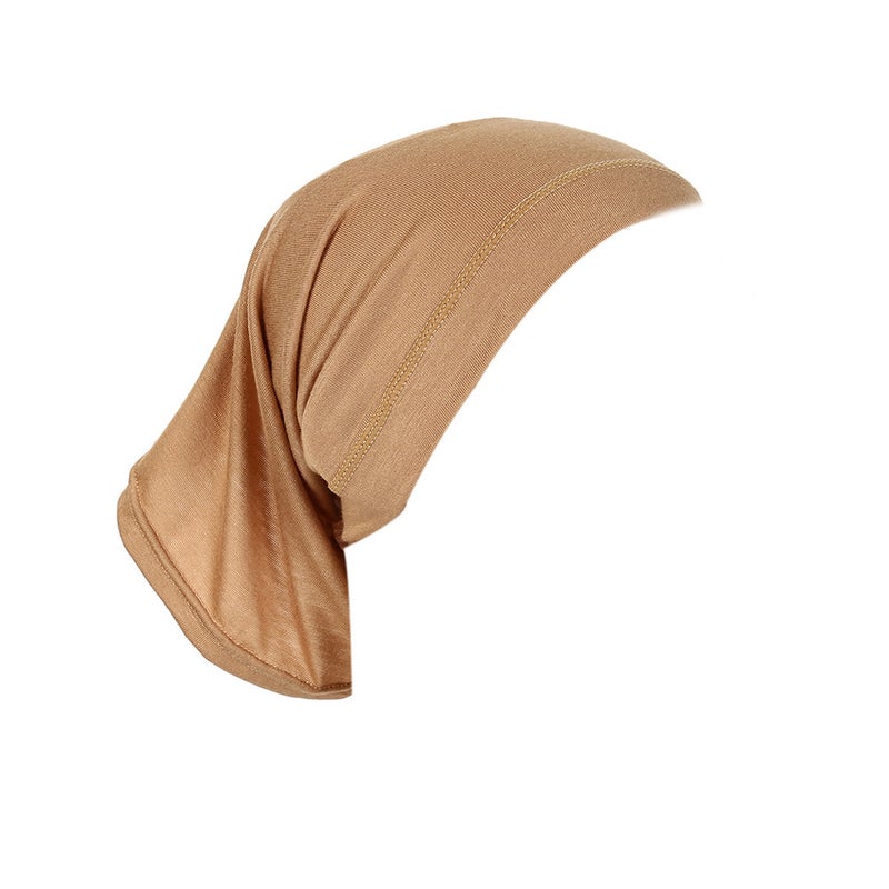 Modal Solid Color Malaysia Beanie Womens Cotton Neck Scarf Cap 26# Camel 