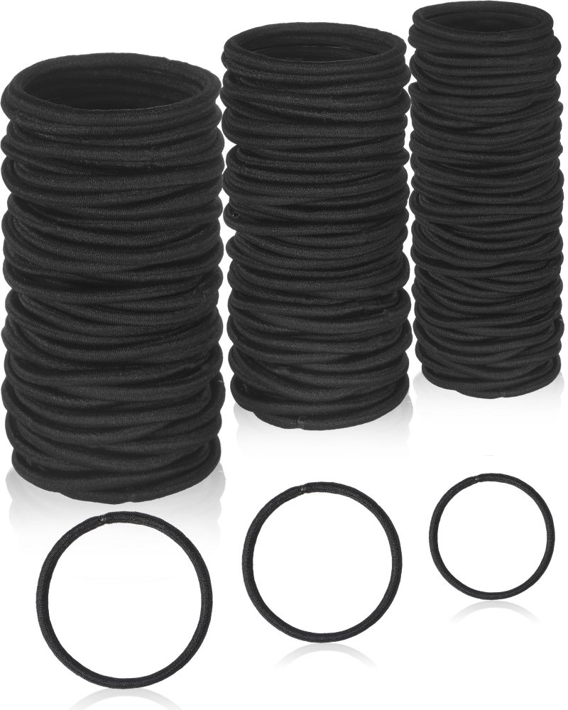Yuxung 600 Pcs Nometal Hair Ties for Thin Hair Elastics Bulk Rubber Bands Ties Ponytail Holders for Women 4mm5cm 3mm35cm 2mm25cmBlack