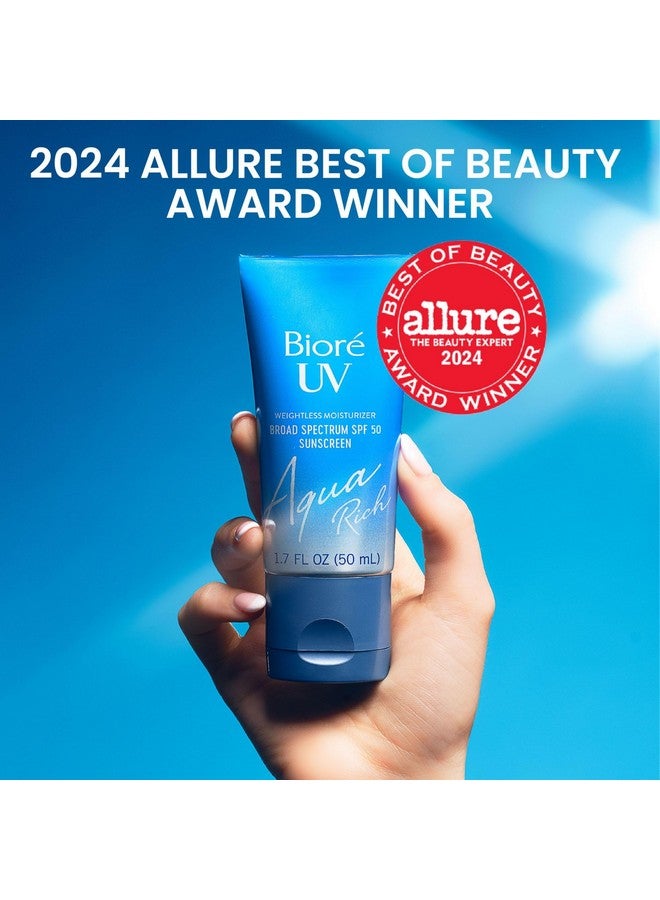 Bioré Biore UV Aqua Rich SPF 50 PA++++ Daily Moisturizer Sunscreen for Face, For Sensitive Skin, Oil Free, Hyaluronic Acid, Vegan, Oxybenzone & Octinoxate Free, Dermatologist Tested, 1.7 Oz - Image 2