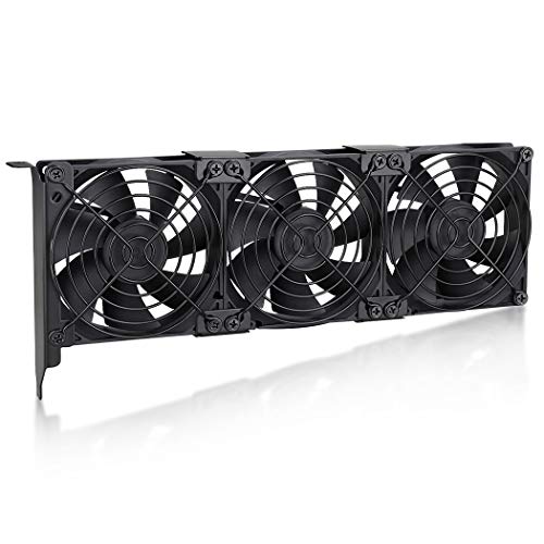 Wathai 3x90mm GPU Cooler Fans, 10.86in(L) x 4.72in(W) x 1.18in(H), Desktop, 120 CFM, 37dBA, PWM Controllable, 12V, 1800RPM, For Gaming, Video Editing, Mining Rigs - Image 1
