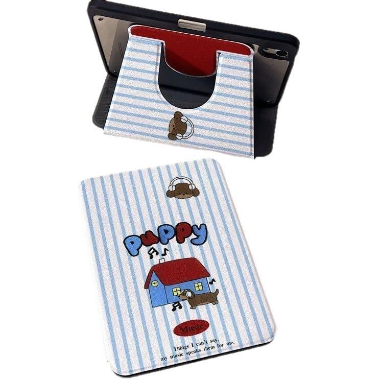 DGG Black Rotating iPad Case Compatible with iPad Air with Pencil Holder - Image 5
