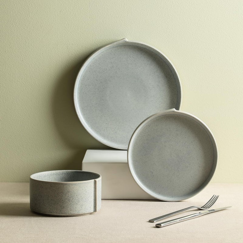 Stone Lain Bao 12Piece Dinnerware Set Stoneware BlueGrey - Image 2