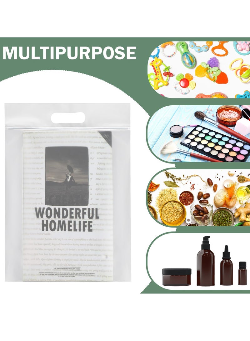 KASTWAVE Frosted T Shirt Bags, 50 Pieces Poly Mailers with Handle Frosted T Shirt Bags Packaging Bags Mailing Envelopes Clear Shipping Bags for Small Business Clothing Transporting - Image 4