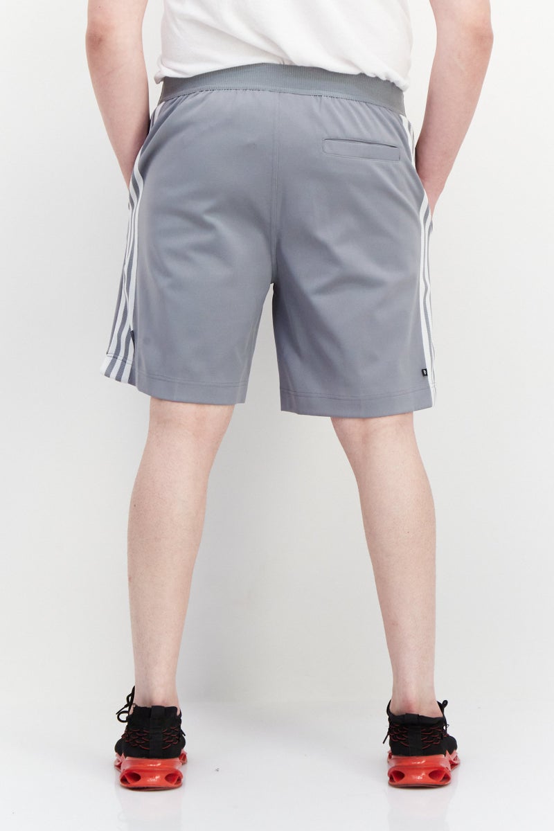 adidas Originals Men Sportswear Fit Embroidered Brand Logo Training Shorts, Grey  - Image 3