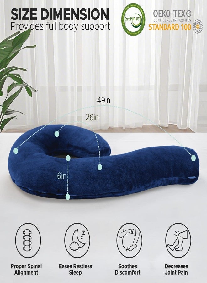 SCHNAUZER HOME Body Pillow for Adults - Soft Long Bed Pillows Insert for Sleeping - Shredded Memory Foam and Removable Washable Cover - Swan Shaped Side Sleeper Pregnancy Pillow 49 Inch (Green) - Image 5