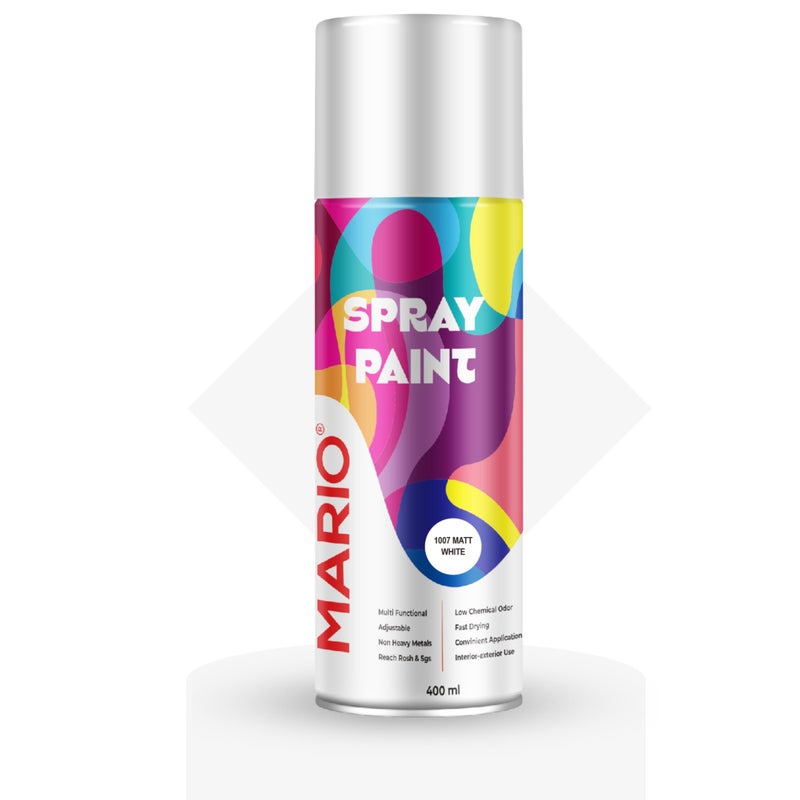 Mario Spray Paint – 1007 Matt White (400ml) | Matte White Spray Paint for Cars, Bikes, Furniture & Interior Walls - Image 5