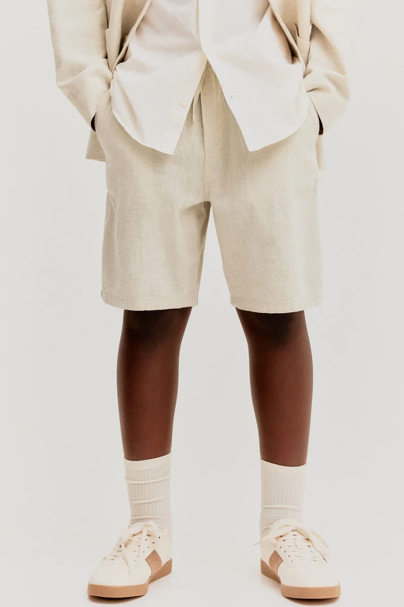 اتش اند ام Linen-blend shorts