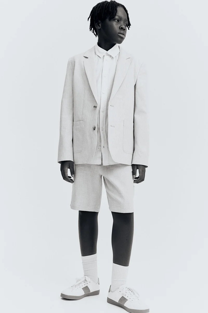 اتش اند ام Linen-blend shorts