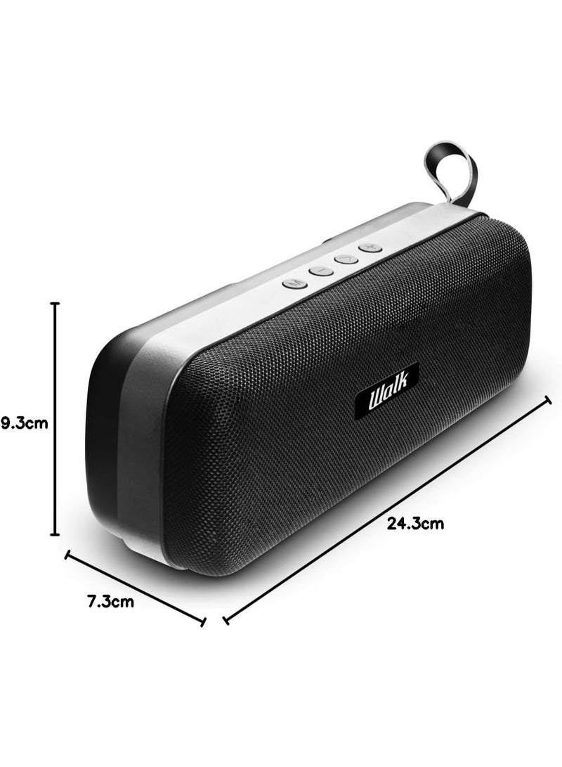 Walk Audio True Wireless Fabric Speaker 2 x 5W TruSound Technology Bass Boost, Built In Mic - Black - Image 5