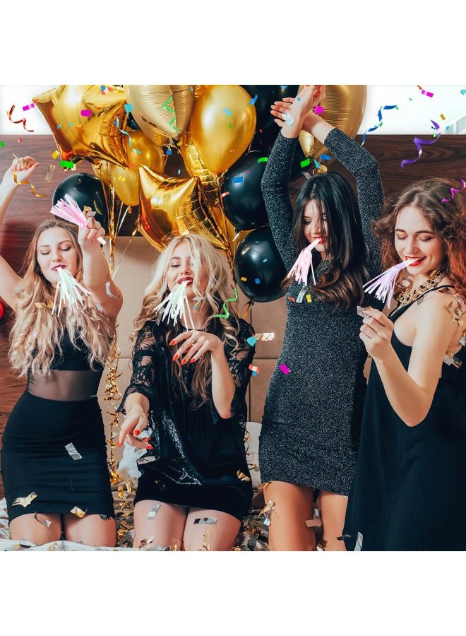 Twavang 12 Pcs Glitter Noise Makers Metallic Fringed Party Blower for Adults Birthday Graduation New Years Party Favors Supplies (Rainbow Colors) - Image 5