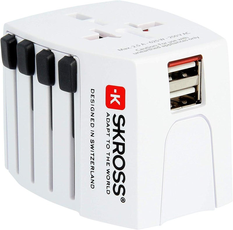 SKROSS 1.302930 World Adapter MUV Plug with Dual USB Charging - Image 1