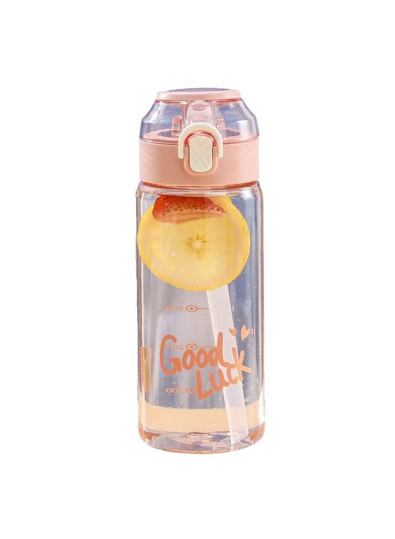 650ML convenient sports water cup, straw cup with random color - Image 1