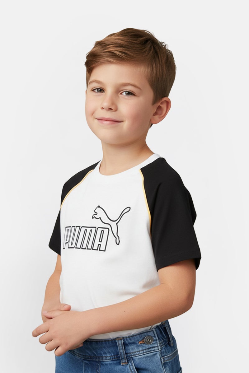 PUMA تي شيرت أولاد قصير الأكمام خارجي، أبيض - Image 1