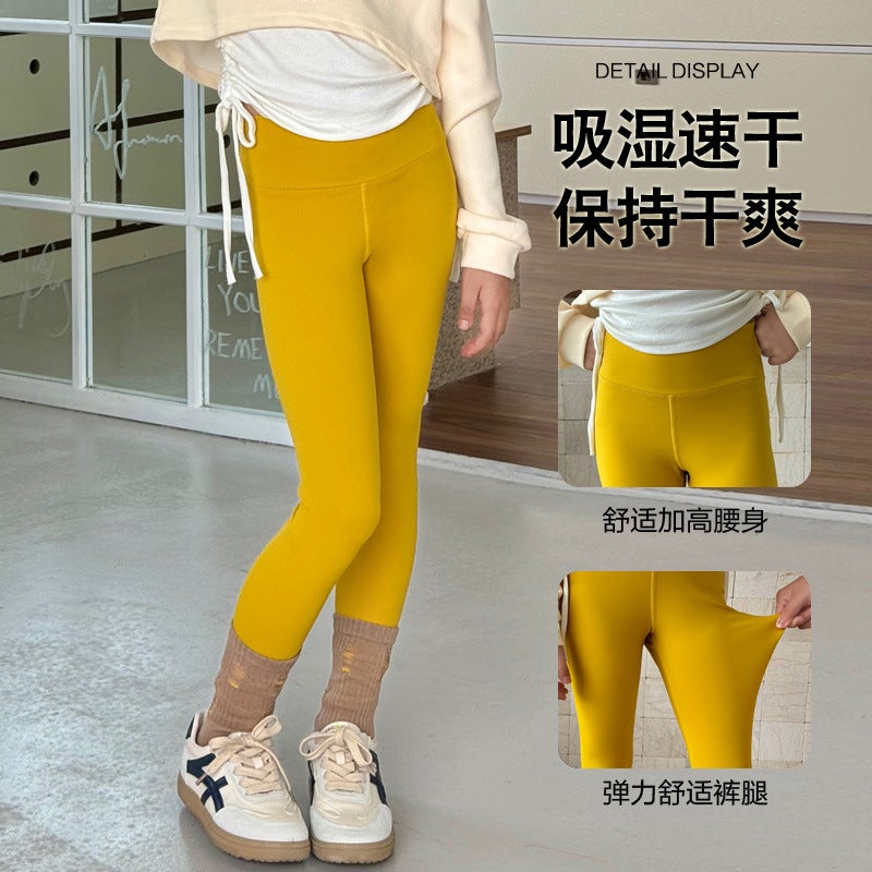 2025 New Girls' Stretch Slim Shark Pants Children'S High Waist Leggings Big Children'S Yoga Sports Pants - Image 4