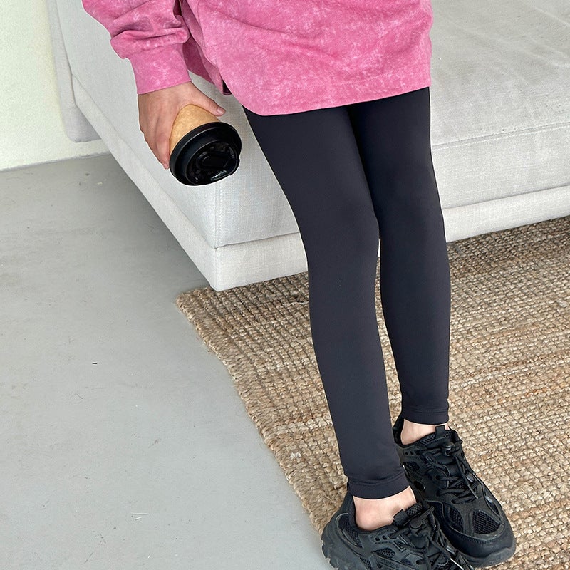 2025 New Girls' Stretch Slim Shark Pants Children'S High Waist Leggings Big Children'S Yoga Sports Pants - Image 1
