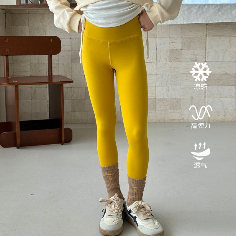 2025 New Girls' Stretch Slim Shark Pants Children'S High Waist Leggings Big Children'S Yoga Sports Pants - Image 2