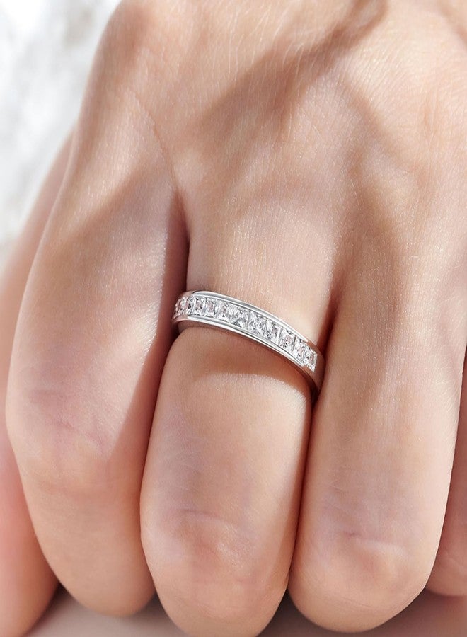 نيو شي جولري خواتم زفاف من نيوشي للمجوهرات، خواتم أبدية للنساء، مرصعة بالزركونيا المكعبة، تصميم أميرة، مصنوعة من الفضة الإسترليني عيار 925، خاتم خطوبة ووعد، مقاس 6.5 - Image 5