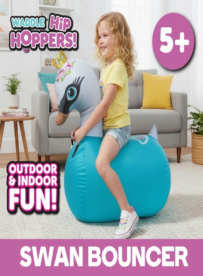 Waddle Hip Hoppers Large Bouncy Hopper - Inflatable Hopping Animal Bouncer Ride On Toys, Easy Grip, Stable Base, Outdoor & Indoor Animal Hopper Toy, Supports Up to 250 Lbs, Ages 5 and Up (Swan) - Image 2