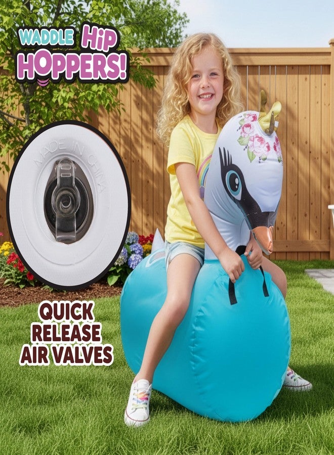 Waddle Hip Hoppers Large Bouncy Hopper - Inflatable Hopping Animal Bouncer Ride On Toys, Easy Grip, Stable Base, Outdoor & Indoor Animal Hopper Toy, Supports Up to 250 Lbs, Ages 5 and Up (Swan) - Image 5