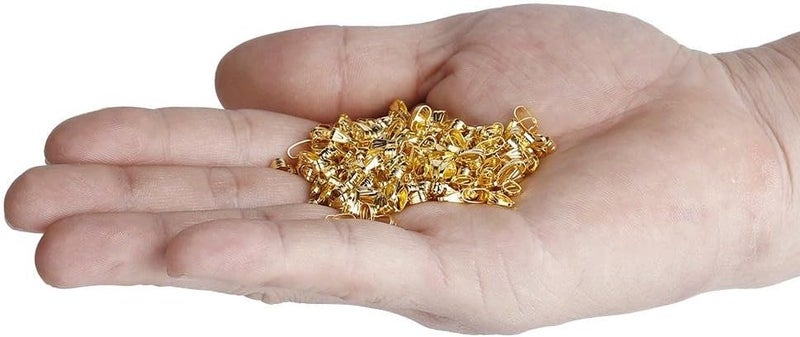 woobles Pack of 300 Pinch Clips Clasps Bail Snap Alloy Pendant Connector for Pendants Jewelry DIY Making(Gold) - Image 2