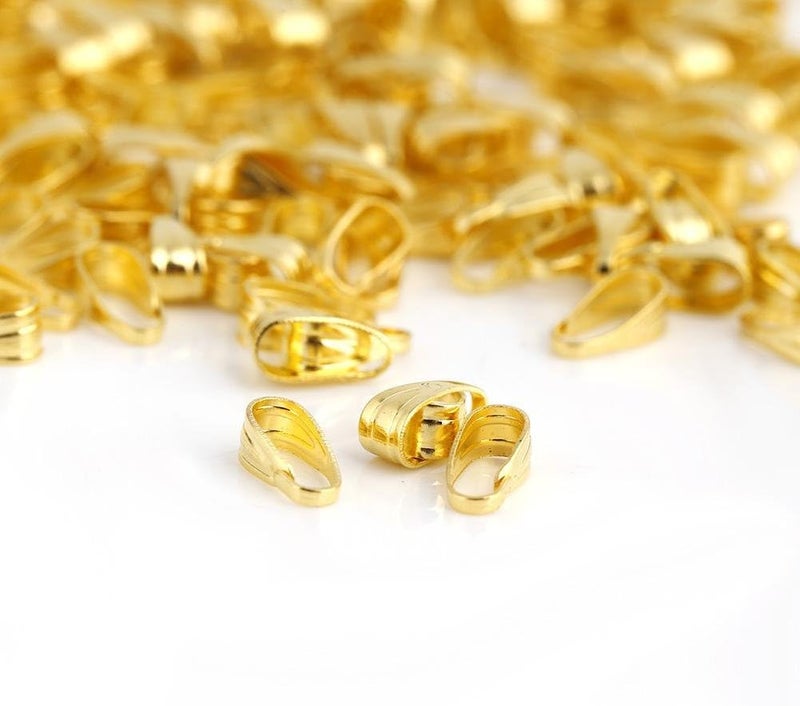 woobles Pack of 300 Pinch Clips Clasps Bail Snap Alloy Pendant Connector for Pendants Jewelry DIY Making(Gold) - Image 5