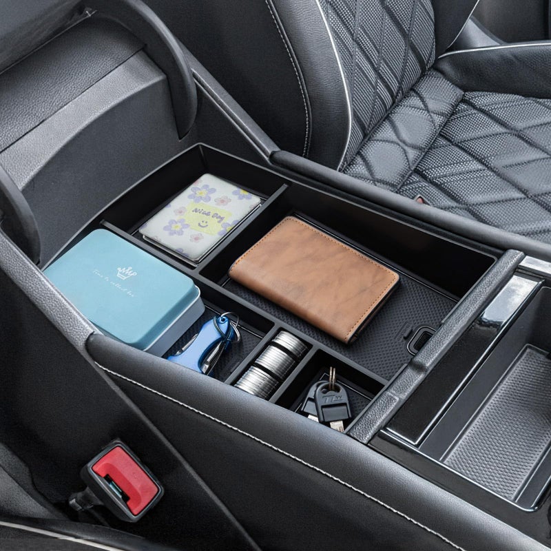 TOPINSTALL 26 New Console Organizer Compatible with 2024-2026 VW Atlas/Atlas Cross Sport Accessories, Armrest Box Storage Console Tray with Coin Holder Insert Interior Accessories - Image 1