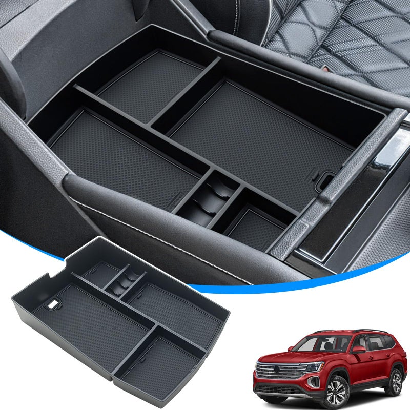 TOPINSTALL 26 New Console Organizer Compatible with 2024-2026 VW Atlas/Atlas Cross Sport Accessories, Armrest Box Storage Console Tray with Coin Holder Insert Interior Accessories - Image 5
