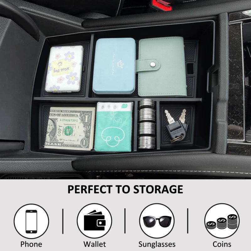TOPINSTALL 26 New Console Organizer Compatible with 2024-2026 VW Atlas/Atlas Cross Sport Accessories, Armrest Box Storage Console Tray with Coin Holder Insert Interior Accessories - Image 4