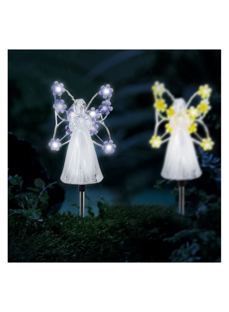 Solar Angel Garden Stake Lights, Waterproof LED Garden Outdoor Decorations, Multicolor Angel Solar Outdoor Garden Lights for Cemetery Grave Decorations, Memorial Gift, Sympathy Gifts - Image 4
