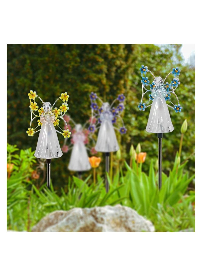 Solar Angel Garden Stake Lights, Waterproof LED Garden Outdoor Decorations, Multicolor Angel Solar Outdoor Garden Lights for Cemetery Grave Decorations, Memorial Gift, Sympathy Gifts - Image 3