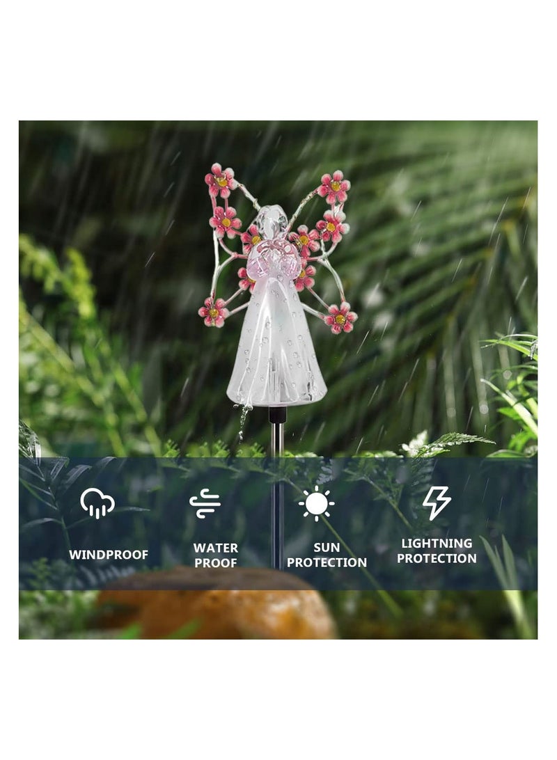 Solar Angel Garden Stake Lights, Waterproof LED Garden Outdoor Decorations, Multicolor Angel Solar Outdoor Garden Lights for Cemetery Grave Decorations, Memorial Gift, Sympathy Gifts - Image 5