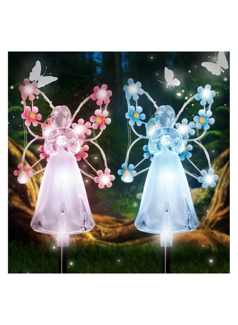 Solar Angel Garden Stake Lights, Waterproof LED Garden Outdoor Decorations, Multicolor Angel Solar Outdoor Garden Lights for Cemetery Grave Decorations, Memorial Gift, Sympathy Gifts - Image 1