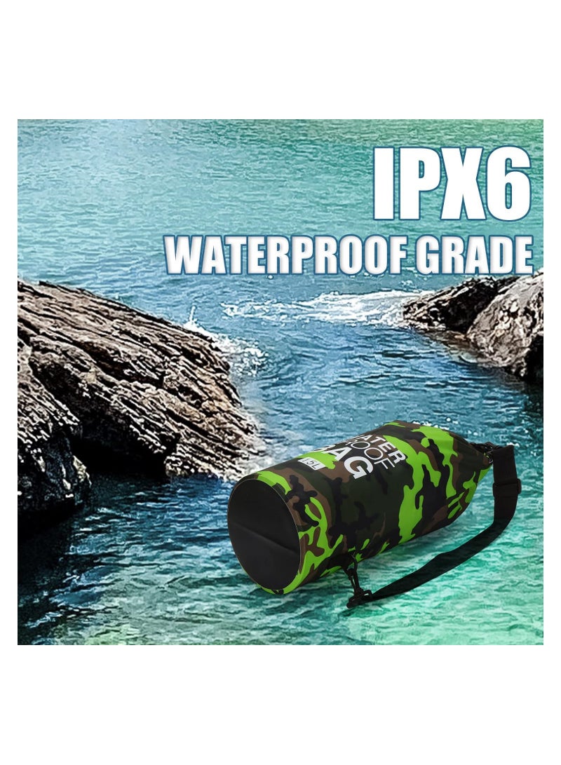 Zikra Waterproof Dry Bag 3 Pack Camouflage Roll Top Lightweight Dry Sack Backpack Bundle for Kayaking Floating Boating Swimming Rafting Fishing Camping Beach 5L&10L&15L - Image 3