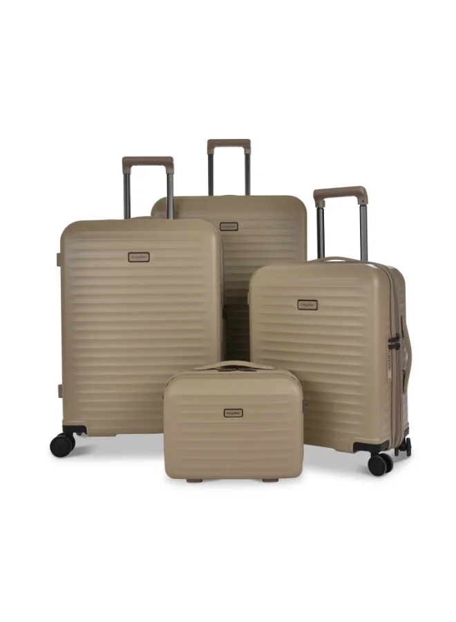 MAGELLAN Hard Shell Suitcase Set PC Trolley 4-Piece Luggage Set MH072-4P 14 20 24 28 Inch with TSA Lock USB Port 4 Double Spinner Wheels
