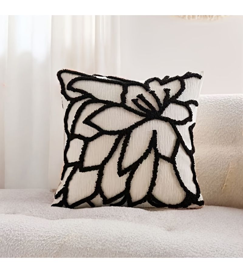 Pink Velvet Embroidered Chenille Pillow Cover for Sofa Car Decor - Image 5