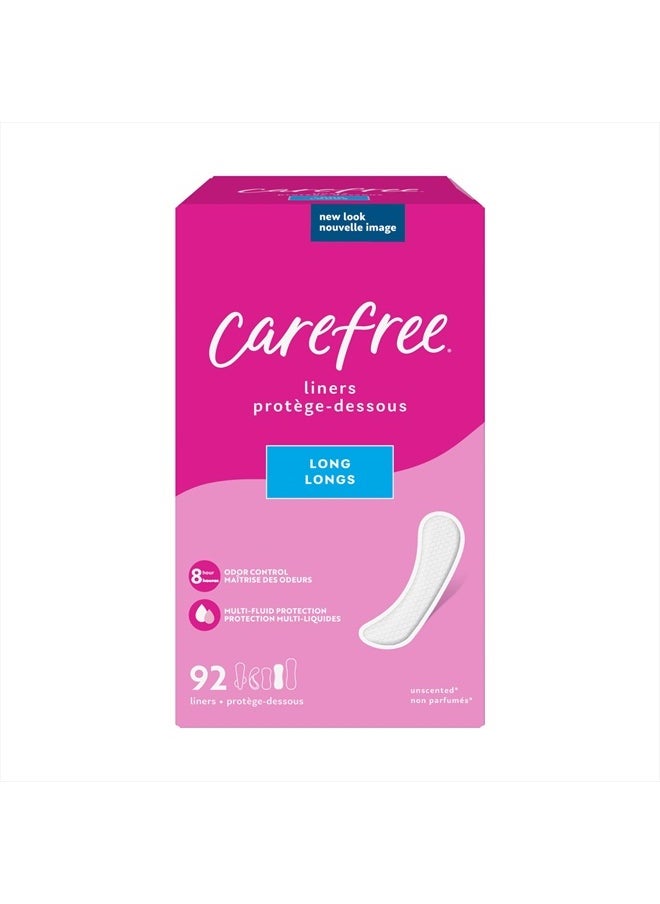 Carefree Panty Liners, Long Liners, Unwrapped, Unscented, 92ct (Packaging May Vary)  - Image 1