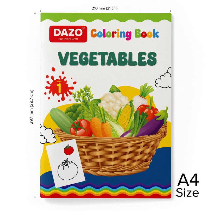 Dazo Coloring Book: Learn with Color: Vegetables and Water Animals Bold Illustrations | Fun Coloring Activities to Develop Logic and Mental Skills for Kids | 8.5 x 11 Inches | Enhances Creativity, Focus, and Problem-Solving - Image 5